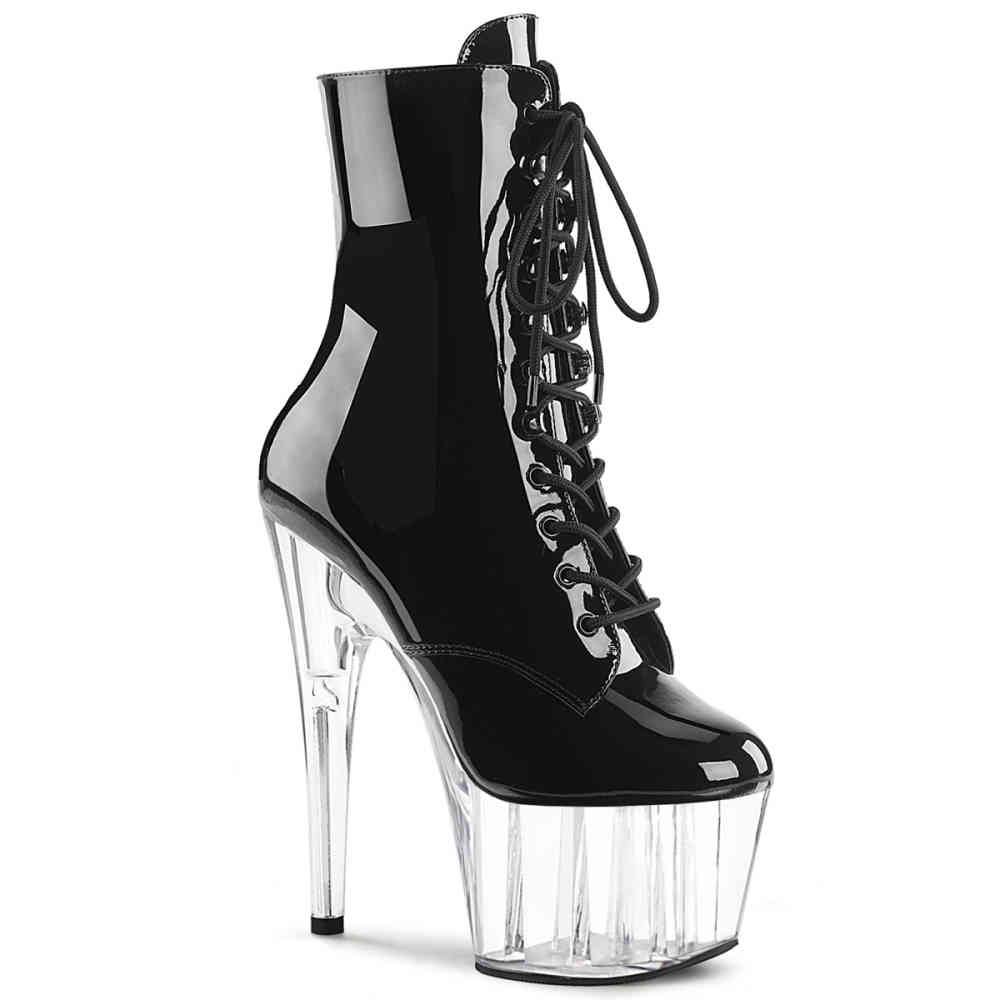 Pleaser - ADORE1020 Plattformstiefel, Poledance Schuhe - Schwarz/Transparent Product image